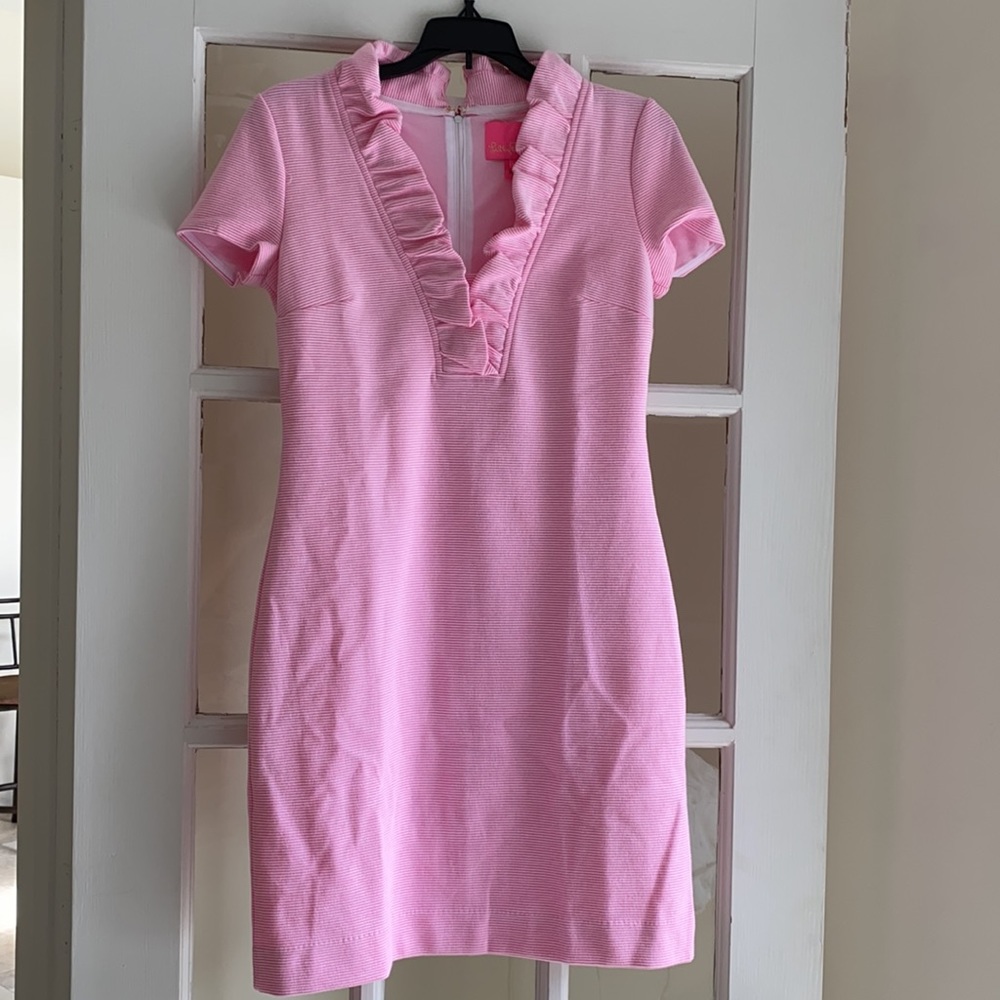 LILLY PULITZER Tisbury Stripe Ruffle Neck Dress